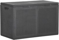 vidaXL Tuinbox 180 L PP Rattan Zwart