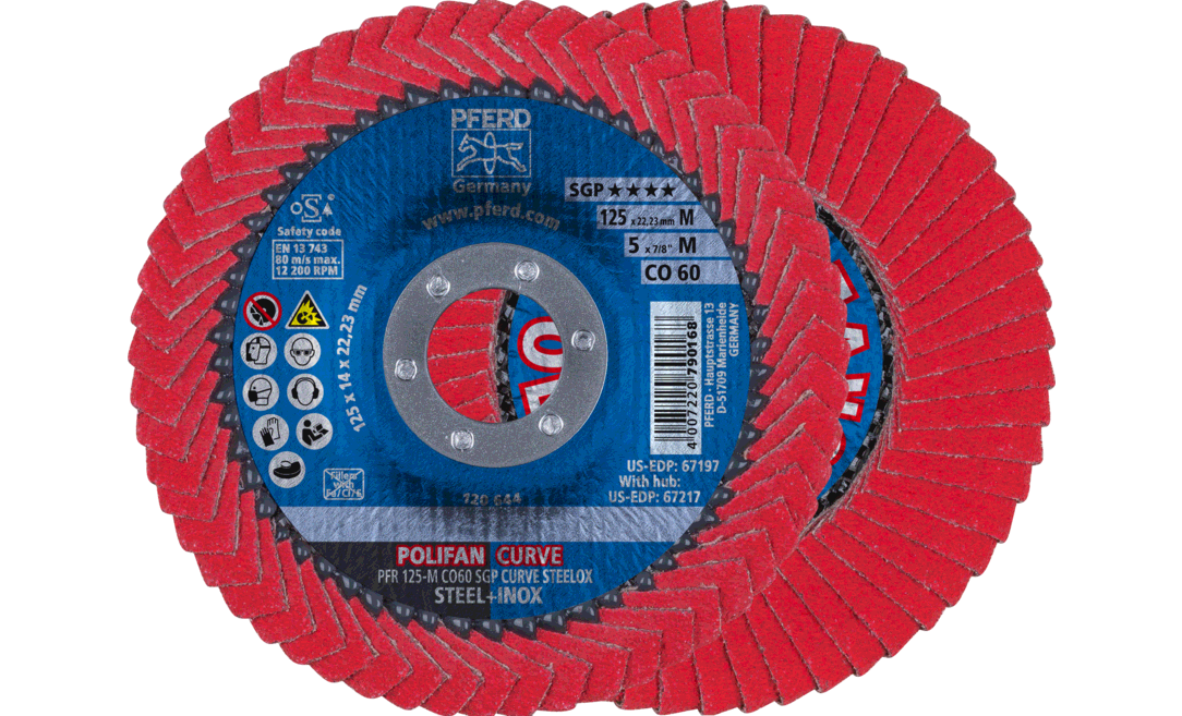 PFERD POLIFAN-lamellenschijf PFR 125-M CO60 SGP CURVE STEELOX