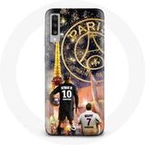Maniacase Hoesje voor Samsung Galaxy A70 PSG Neymar en Mbappé Vrolijk Kerstfeest