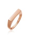 Elli - Ring - Dames Zegel Hoekig Geo Ontwerp Basis in 925 Sterling Zilver - Roségoud