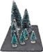 Bellatio Decorations Village de Noël accessoires - 16x - mini sapins de Noël - plastique - 4-19 cm