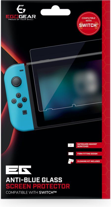 EgoGear - Anti-Blauw Licht Tempered Gehard Glas Scherm - Screenprotector Geschikt voor Switch