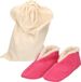 Bernardino Top Tex Group Sprl Roze Spaanse kinder sloffen/pantoffels van echt leer/suede maat 23 met handige opbergzak