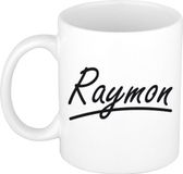 Bellatio Decorations Raymon Naam koffiemok - beker - met sierlijke letters - wit