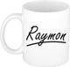 Bellatio Decorations Raymon Naam koffiemok - beker - met sierlijke letters - wit