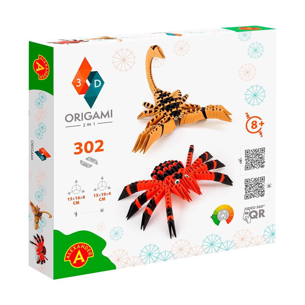 Alexander Toys ORIGAMI 3D Spider and Scorpion - 302pcs - Paper Craft Kit
