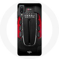 Audi RS Logo Rood Maniacase Hoesje voor Samsung Galaxy A02