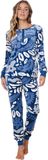 Pastunette Blue Bloom Pyjama/Huispak Velours Blauw Maat 46