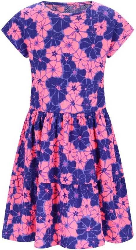 B.Nosy Y603-5847 Jurk blauw roze meisjes - Maat 110