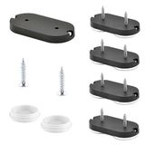 WAGNER QuickClick® Kunststofglijders Meubelglijders I set van 4 om vast te schroeven I 4x basisdeel + 8x schroef + 8x glijderinzetstuk - kunststof HYPER - 52 x 25 mm - Made in Germany - 15781500