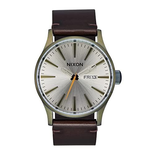 Nixon Unisex Analogue Japanese Quartz Watch with Leather Strap A105-5093-00, Vintage White/Surplus