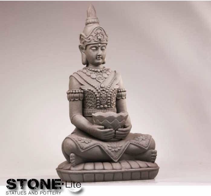 Stone Lite Kwan Yin Boeddha tuinbeeld