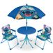 ARDITEX WD17765 Set de table (50 x 50 x 48 cm), 2 chaises (38 x 32 x 53 cm) et parasol (diamètre 110 cm) de Disney-Lilo & Stitch