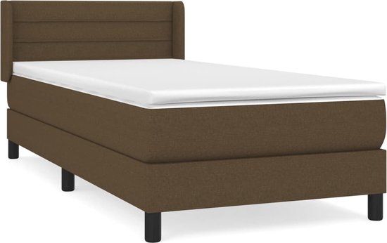 vidaXL Boxspring met matras stof donkerbruin 90x190 cm