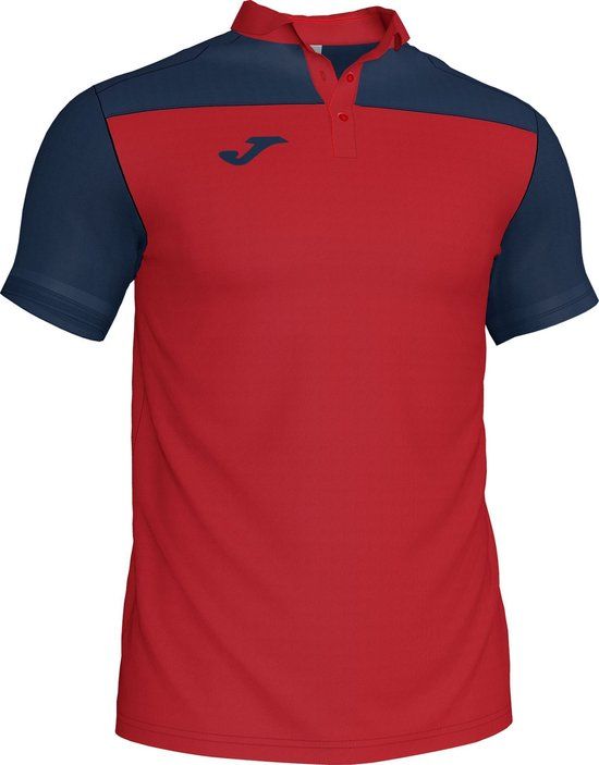 Joma Crew III Polo Heren - Rood / Marine - Polyester - Korte mouw - Maat 2XL