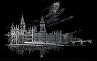 Royal & langnickel Silver Foil Engraving Art A3 - Big Ben & Parliament