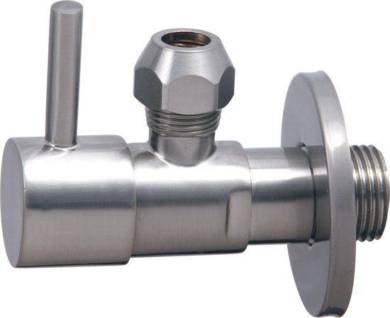 Wiesbaden Minimal Hoekstopkraan 3/8" Geborsteld Staal