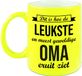 Bellatio Decorations Icecat Leukste en meest geweldige oma cadeau mok / beker neon geel 330 ml