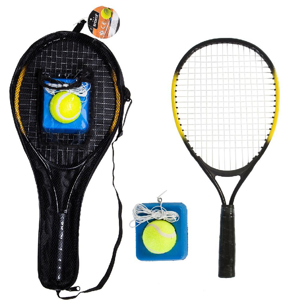 SportX Tennistrainer - Geel - Metaal - 5m Snaarlengte - Vanaf 5 Jaar
