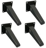 Icecat Ensemble de 4 pieds de meuble en acier inoxydable noir