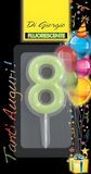 Cera di Giorgio 5426 68 Kaars-verjaardag cijfer 8 Neon met standaard