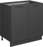Vicco Keukenonderkast Fame-Line, Donkergrijs/Antraciet, 80 cm antraciet werkblad
