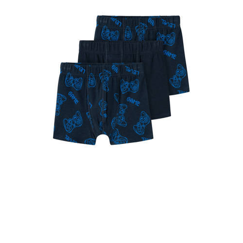 NAME IT NAME IT MINI boxershort NMMTIGHTS- set van 3 donkerblauw/blauw