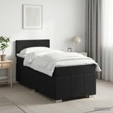 vidaXL Boxspringbed met matras met hoofdeinde Zwart 90 x 200 cm Stof