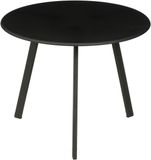Mica Decorations Seatle Bijzettafel voor Buiten - Salontafel Rond - Plantentafel en Koffietafel - H30 x Ø38 cm - Metaal - Zwart