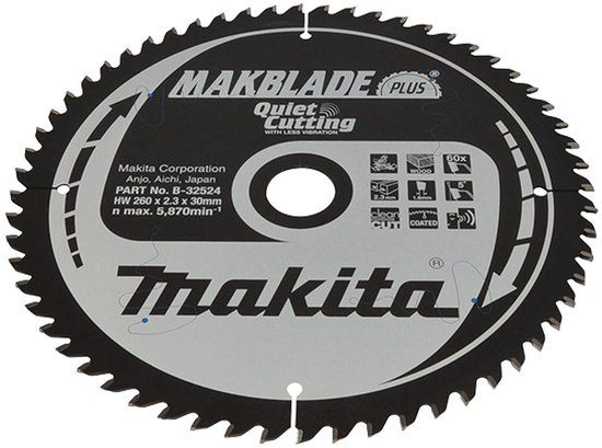 Makita Accessoires Afkortzaagblad voor Hout | Ø 260mm 60T