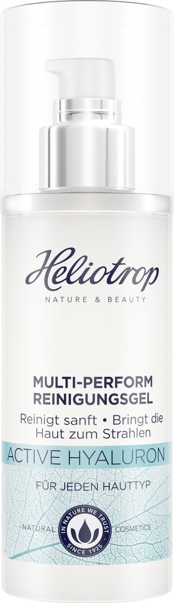 Heliotrop Actieve Hyaluron Multi Perform reinigingsgel met natuurlijk hyaluronzuur, reinigt en verzorgt de huid merkbaar voor een gezonde huidbeeld, veganistisch, 150 ml, 1 stuk