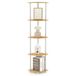 Furinno Hoekplank met 5 niveaus, multifunctioneel rek, composiethout, pvc-buizen, beuken/wit, 29,46 x 29,46 x 146,3 cm