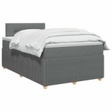 vidaXL Boxspringbed met matras, donkergrijs, 120 x 200 cm