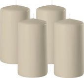 Enlightening Candles Bougie cylindrique/bougie pilier - 4x - beige - D6 x H10 cm - 36 heures de combustion