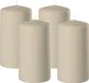 Enlightening Candles Bougie cylindrique/bougie pilier - 4x - beige - D6 x H10 cm - 36 heures de combustion