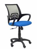 PIQUERAS Y CRESPO 312AZ Bureau- en computerstoel Gecapitonneerde zitting Netrugleuning Blauw/Zwart