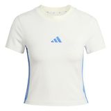 adidas ESSENTIALS 3 STRIPES SLIM BABY T-SHIRT, off white/ray blue, M