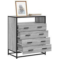 vidaXL Ladekast 70x41x83,5 cm bewerkt hout grijs sonoma eikenkleurig