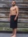 S & LT Serviette de sauna Hommes - Noir M/L - Serviette enveloppante avec Velcro - 140x65 cm. - Kilt de sauna - 100% coton - Wrap de sauna en tissu éponge