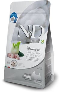 Farmina N&D Spirulina Adult Mini - Alimentation pour chien - Bar de mer, spiruline et fenouil - Pour chiens blancs - 2 kg
