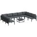 vidaXL Tuinbank - Set - 10 - st - Zwart - Staal