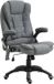 Fauteuil de massage, fauteuil de direction, fauteuil de bureau, réglable en hauteur, ergonomique, avec fonction de massage, 67x74x116-126cm (gris foncé)