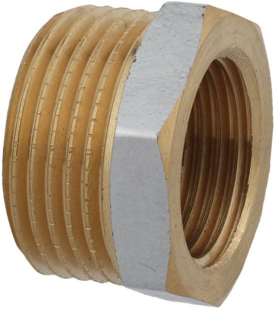 KIRCHHOFF Messing Verloopstuk - Chroom - 1/2"BU x 3/8"BI