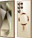 Techsuit Hoesje geschikt voor Samsung Galaxy S24 Ultra - Luxury Crystal Back Cover - Geschikt voor MagSafe - Transparant/Goud