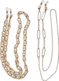 Urban Classics Multifunctional Chain With Pearls 2Pack Ketting - Goudkleurig