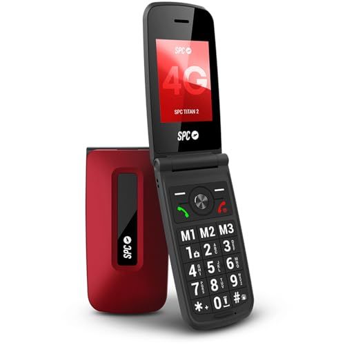 SPC Titan 2 – Flip mobiele telefoon voor senioren met 4G, grote knoppen, een luide 105dB beltoon en 2,4 inch scherm
