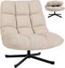 Homcom Fauteuil d'appoint - Chenille - Crème