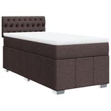 vidaXL Boxspringbed met matras, donkerbruin, 100x200 cm, met stoffen bekleding