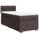 vidaXL Boxspringbed met matras, donkerbruin, 100x200 cm, met stoffen bekleding