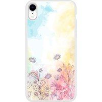Apple iPhone XR Watercolor flowers Verstevigd hoesje met sublimatie bedrukking